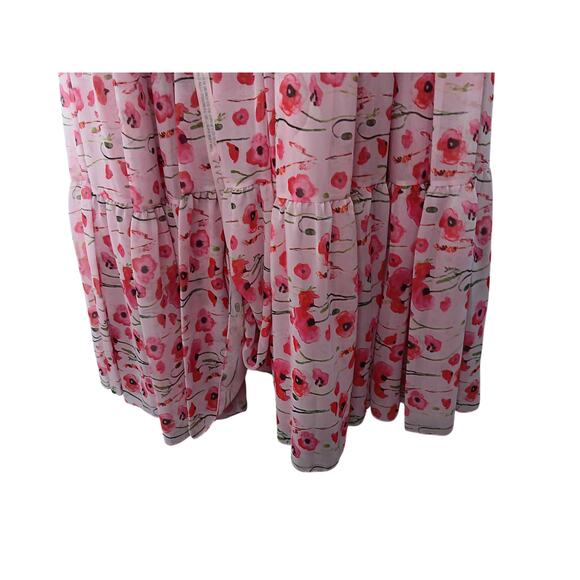 New with Tags Mac Duggal Floral Maxi Dress Size 12 Pink Poppy Print Formal - Picture 11 of 16